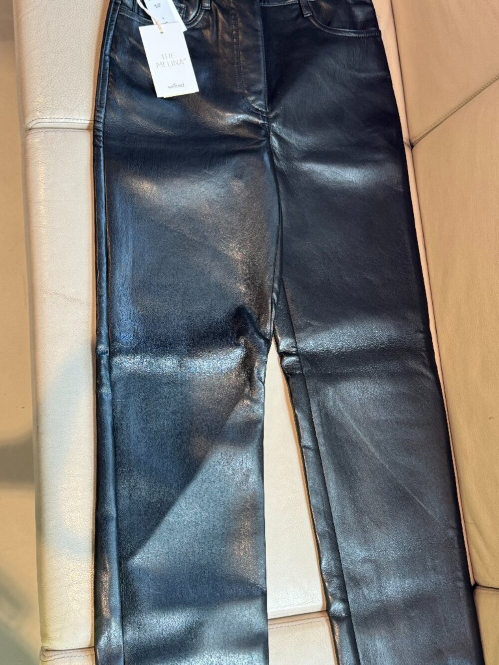 Aritzia Melina Vegan Leather Black Pants